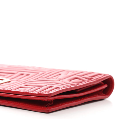 Fendi Nappa Logo Embossed Long Wallet on Chain Rosso 11 of 11