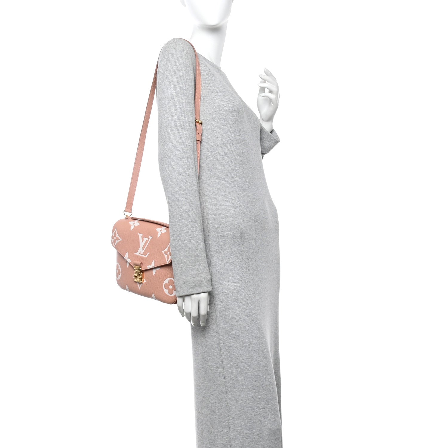 Louis Vuitton Empreinte Monogram Giant Pochette Metis Rose Trianon Cream 2 of 9