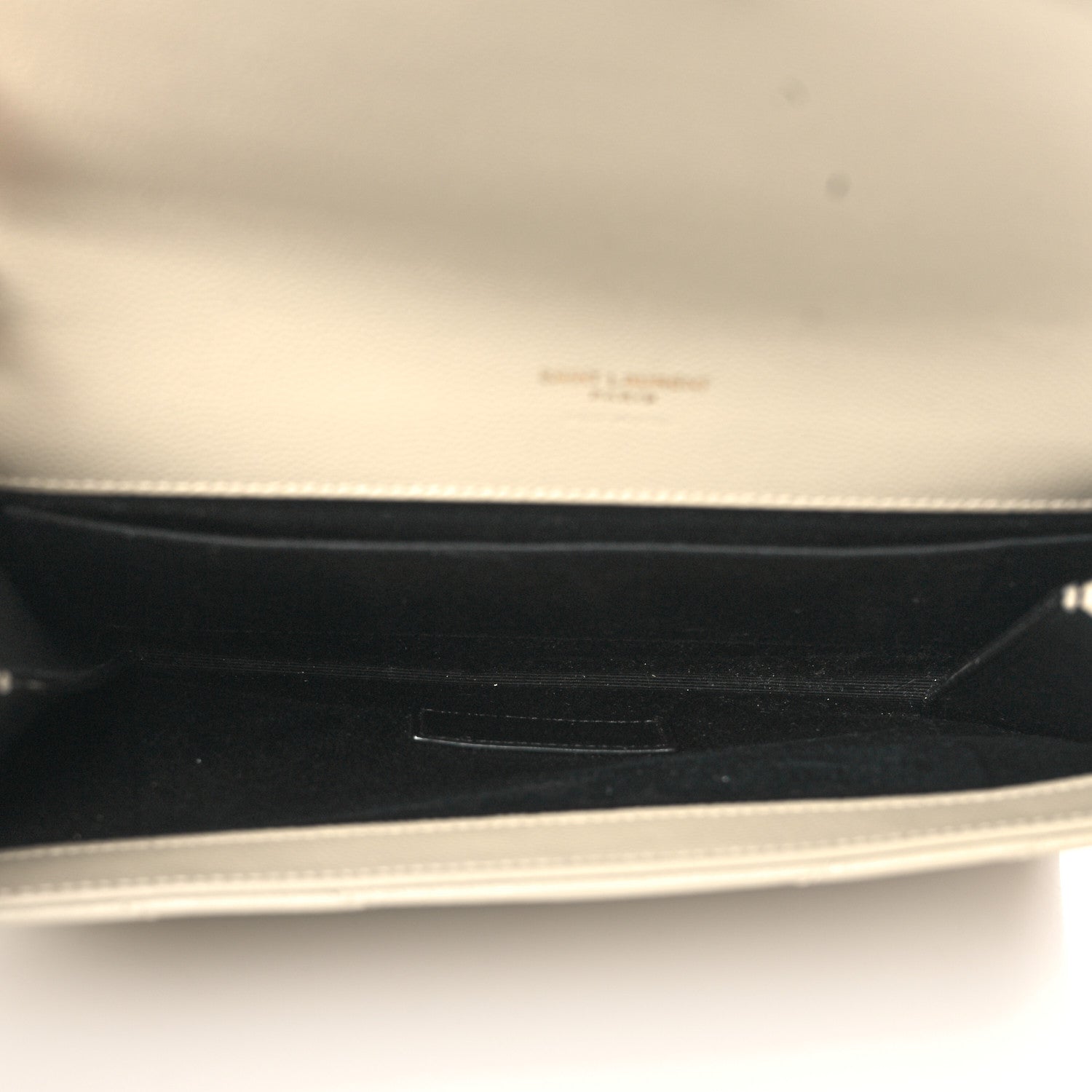 Saint Laurent Grain De Poudre Matelasse Chevron Monogram Envelope Clutch Crema Soft 5 of 8