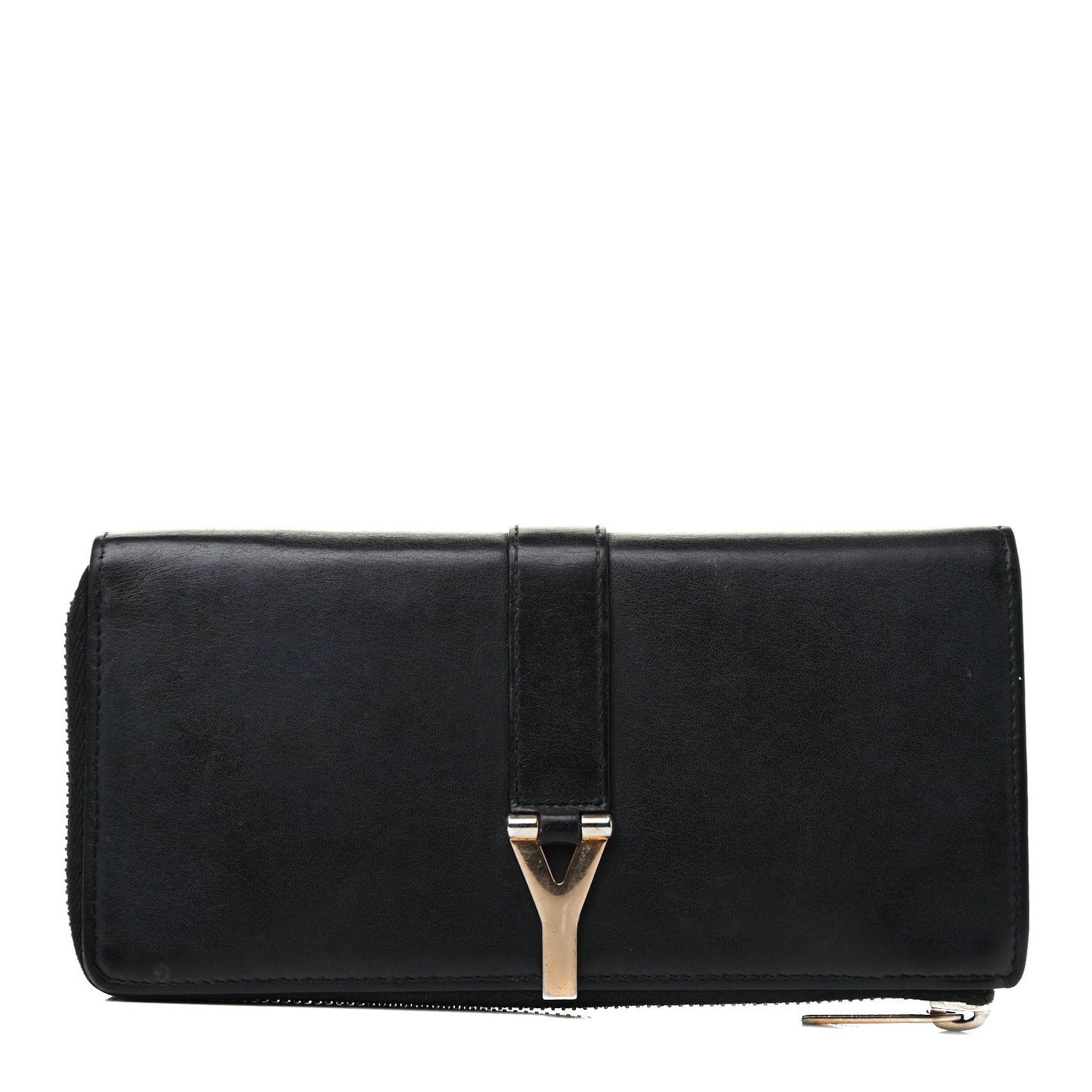 Calfskin Classic Y Ligne Zip Around Wallet Black