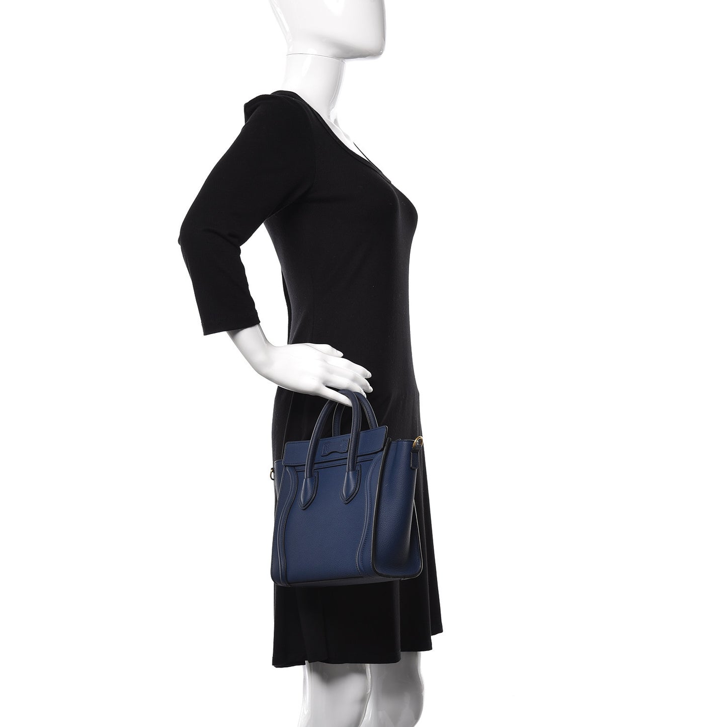 Drummed Calfskin Nano Luggage Marine