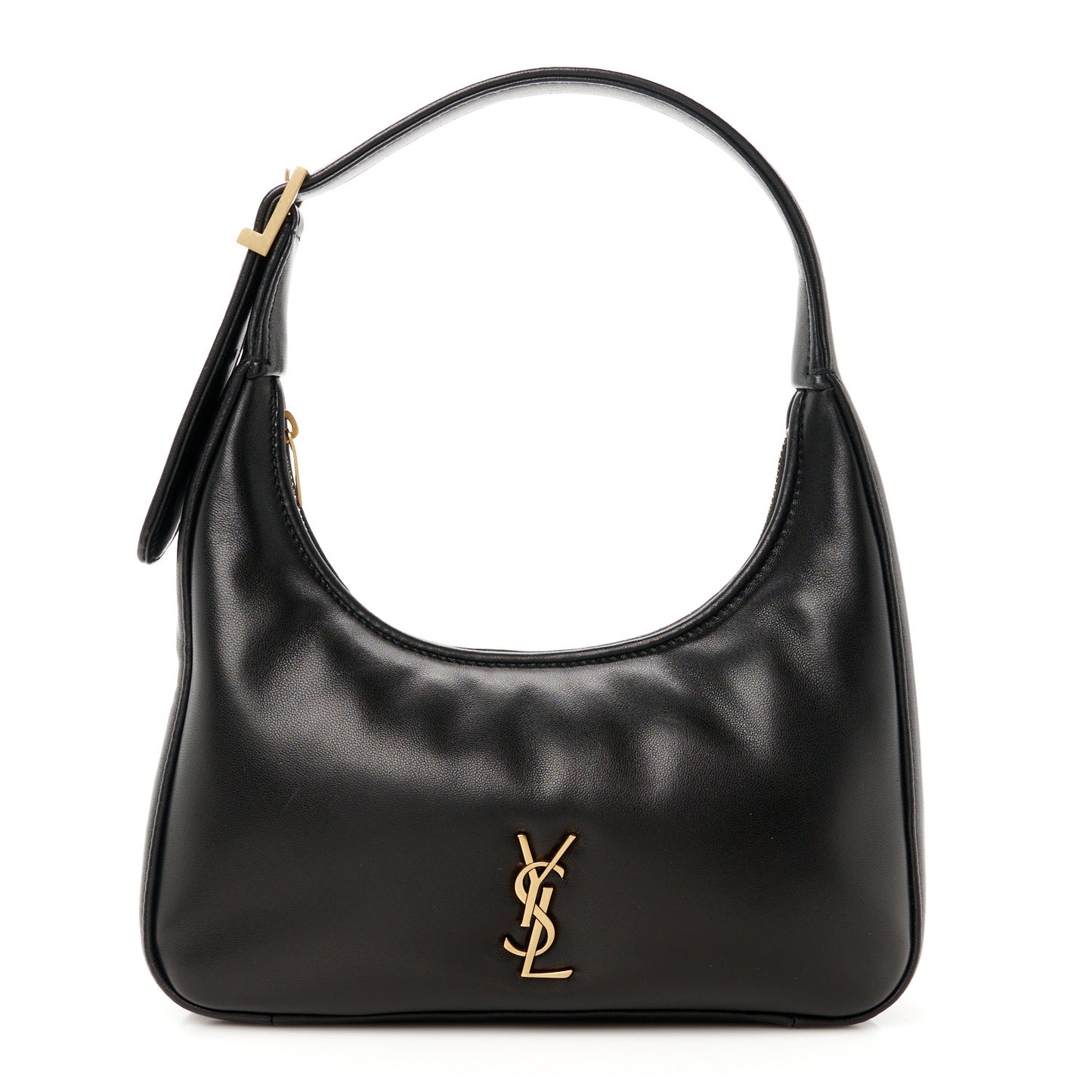 Plunged Lambskin Calypso Mini Hobo Black