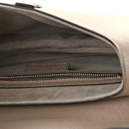 Christian Dior Grained Calfskin Saddle Bag With Strap Warm Taupe 5 of 8