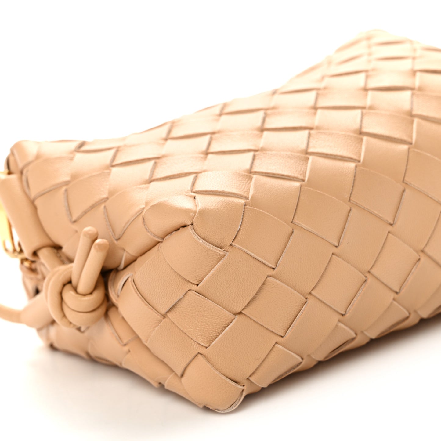 Nappa Intrecciato Mini Loop Camera Bag Almond