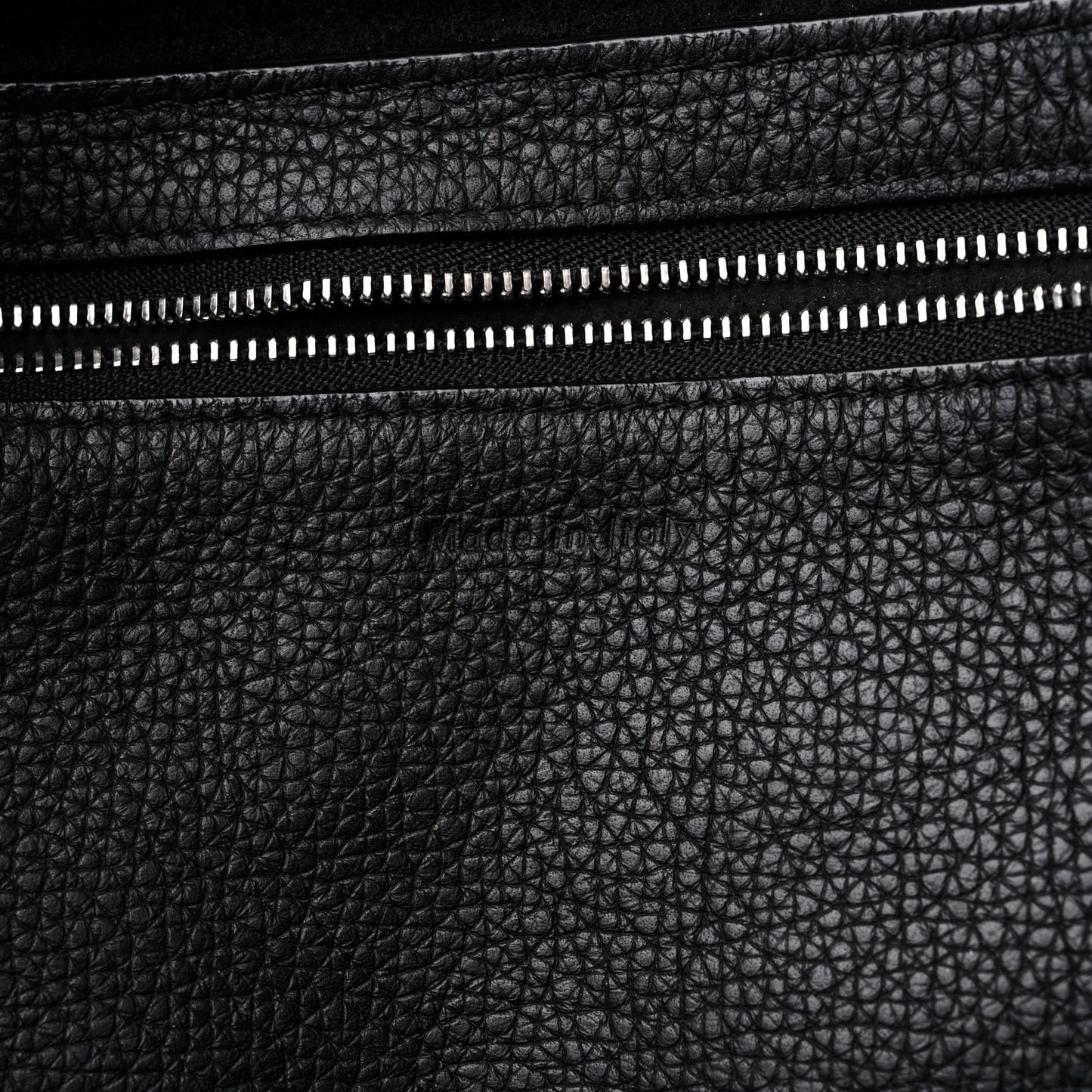 Supple Grained Calfskin Medium Big Bag Black