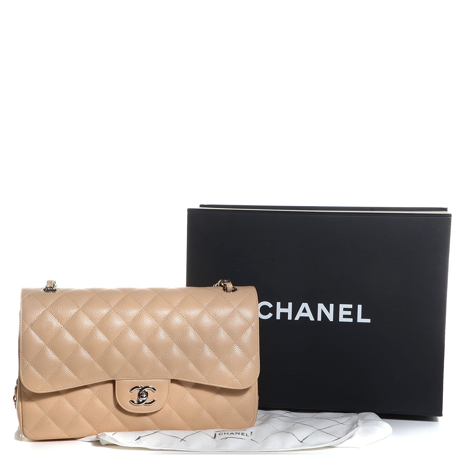 Chanel Caviar Jumbo Double Flap Light Beige 4 of 9