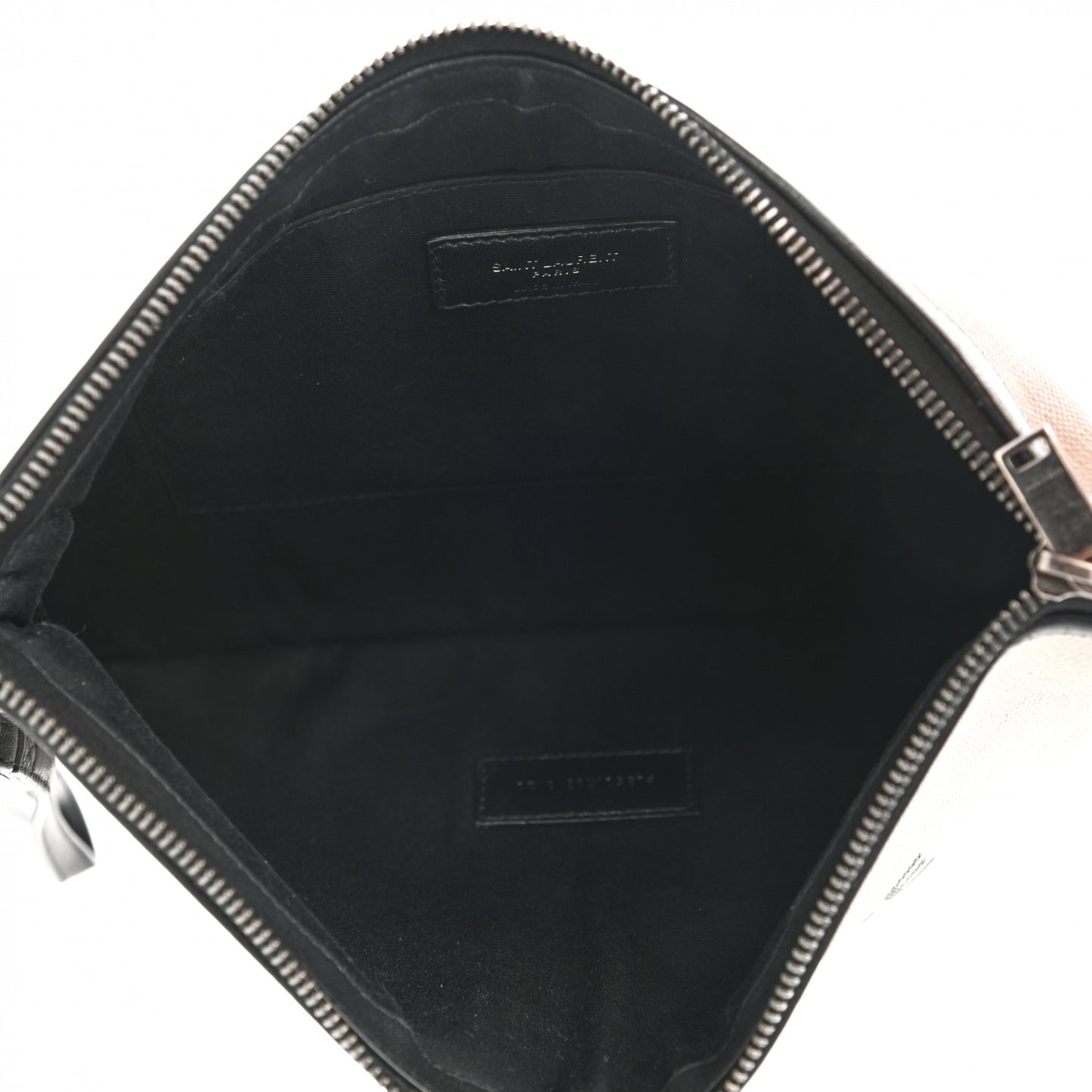Linen Canvas Rive Gauche Zipped Pouch Optic White