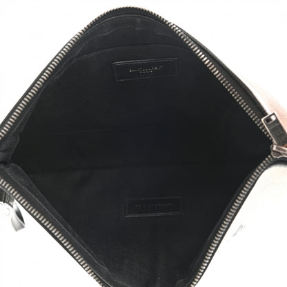 Saint Laurent Linen Canvas Rive Gauche Zipped Pouch Optic White 5 of 8