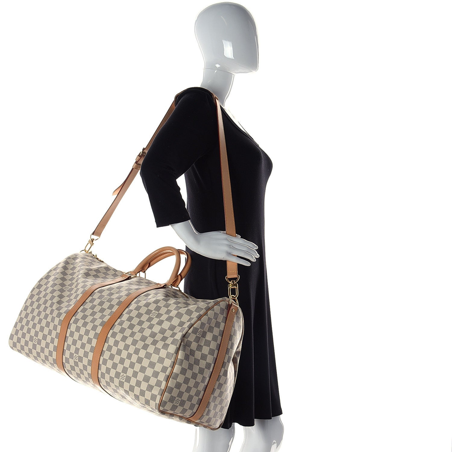 Louis Vuitton Damier Azur Keepall Bandouliere 55 2 of 13
