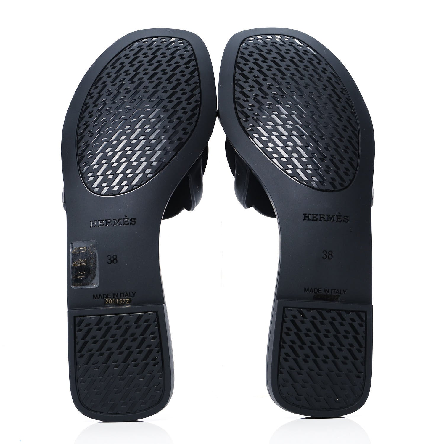 Hermes Rubber Aloha Sandals 38 Black 4 of 5