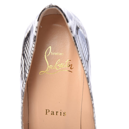 Christian Louboutin Patent Degrade Snakeskin Printed New Very Prive 120 Peep Toe Pumps 38.5 White Roccia 7 of 7