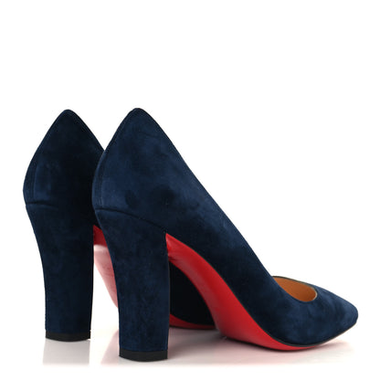 Christian Louboutin Veau Velours Viva 85 Pumps 38.5 Navy 5 of 9