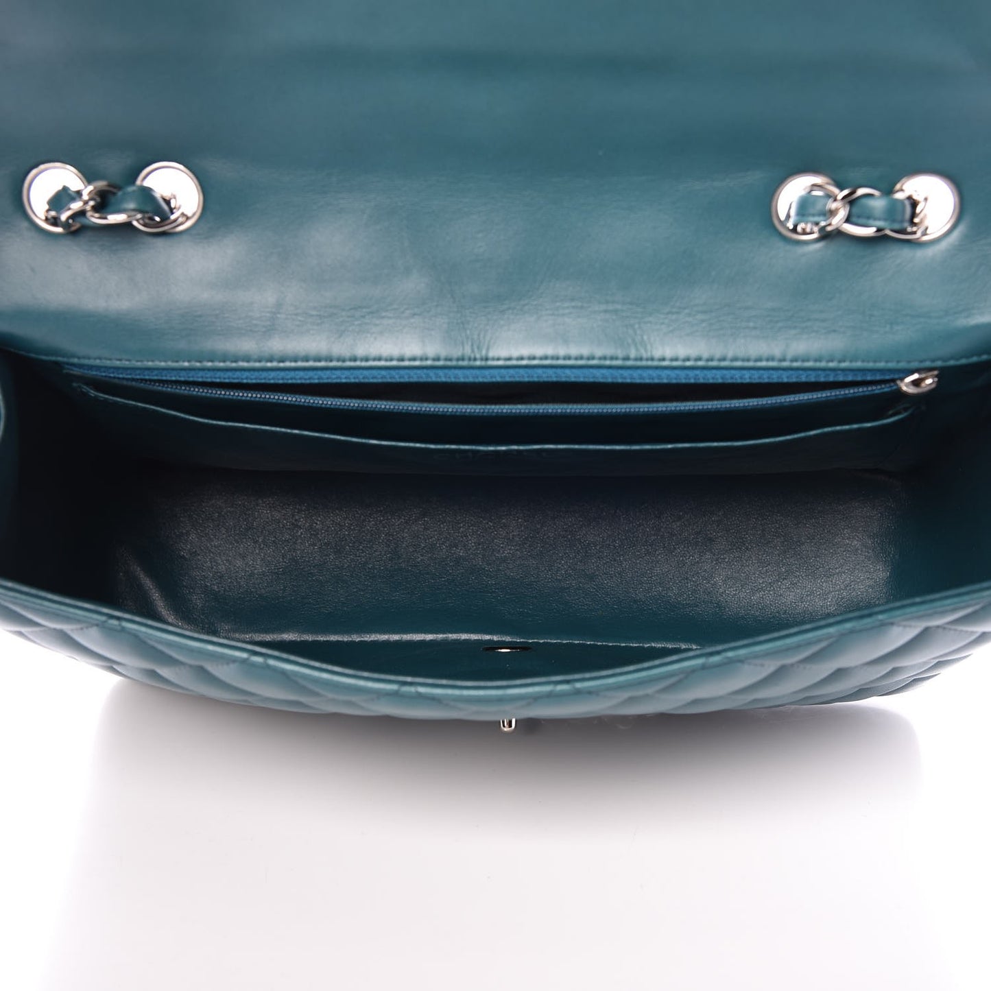 Lambskin Quilted Jumbo Single Flap Turquoise