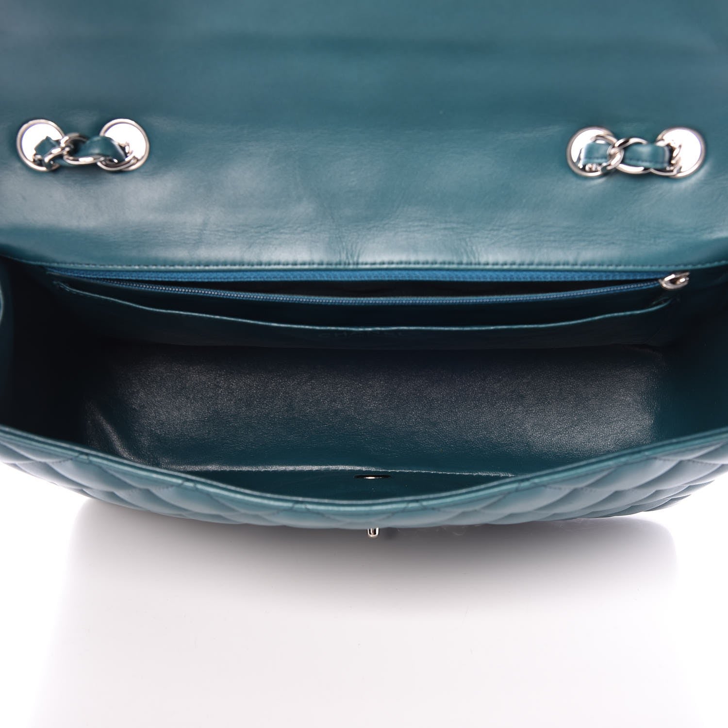 Chanel Lambskin Quilted Jumbo Single Flap Turquoise 6 of 15