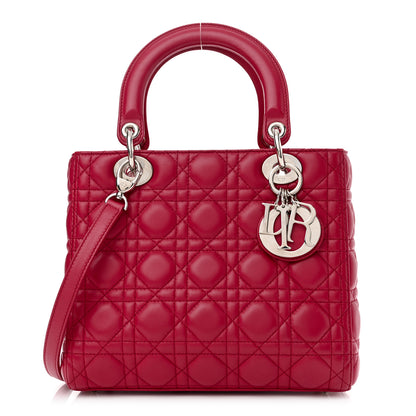 Christian Dior Lambskin Cannage Medium Lady Dior Fuchsia 1 of 9