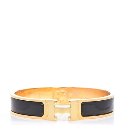 Hermes Enamel Narrow Clic Clac H Bracelet GM Black 1 of 9