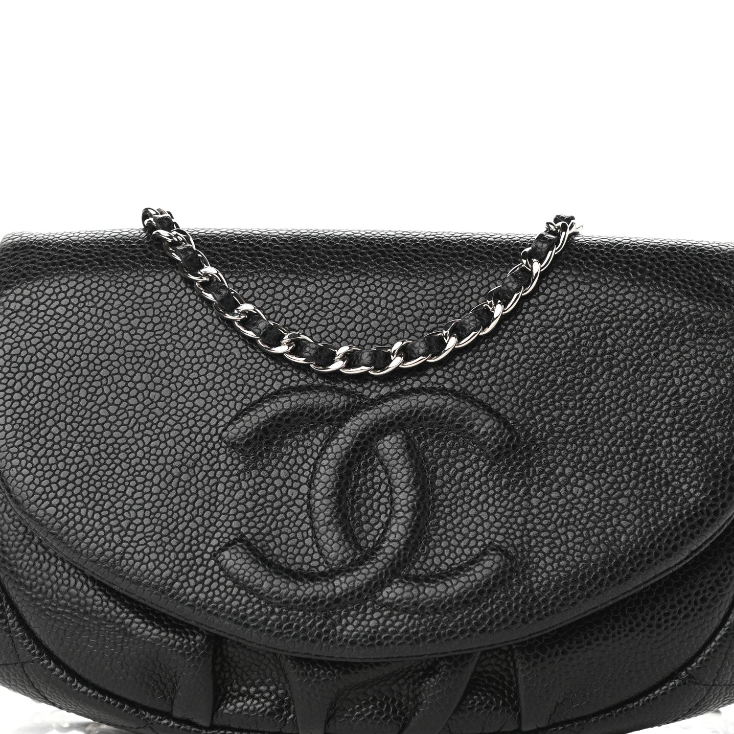 Chanel Caviar Half Moon Wallet On Chain WOC Black 17 of 22