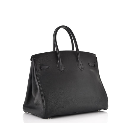 Hermes Taurillon Clemence Birkin 35 Black 3 of 37