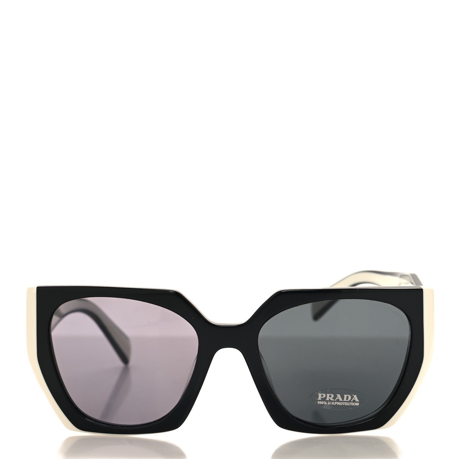 Prada Acetate Sunglasses SPR 15W Black White 2 of 7