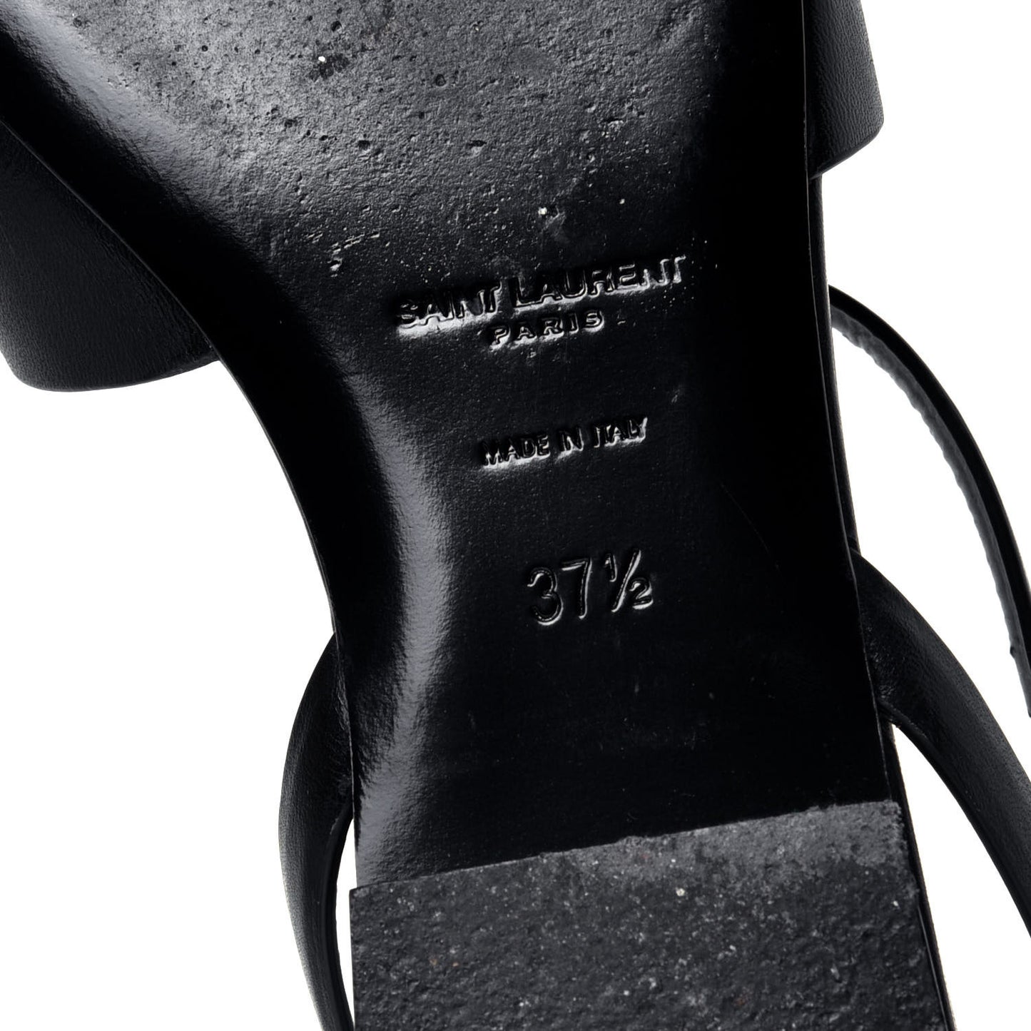 Calfskin Tribute 05 Ankle Strap Flat Sandals 37.5 Black