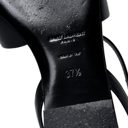 Saint Laurent Calfskin Tribute 05 Ankle Strap Flat Sandals 37.5 Black 8 of 10