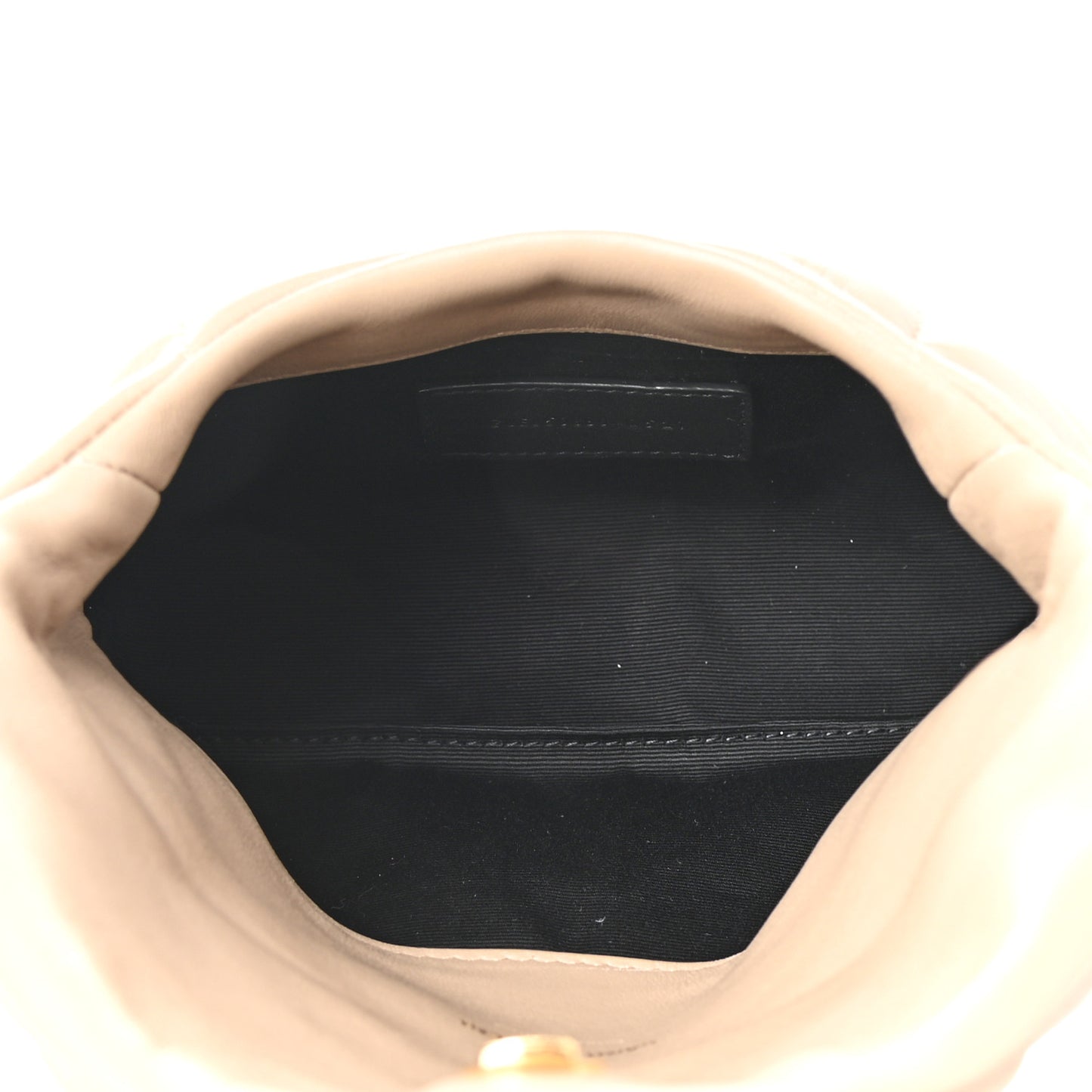 Lambskin Monogram Loulou Puffer Pouch Clutch Dark Beige