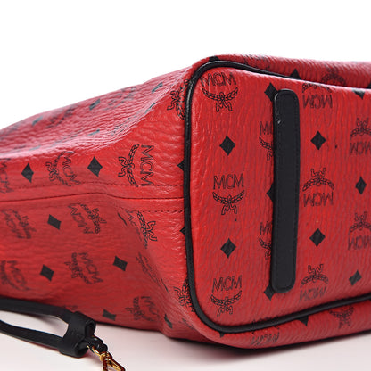 MCM Visetos Large Liz Reversible Shopper Red Black 12 of 23