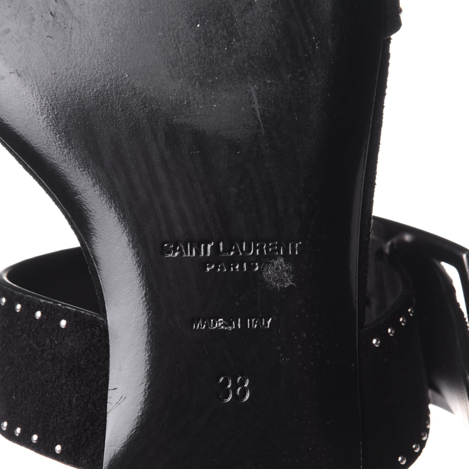 Saint Laurent Suede Otterproof Nikel Pallidio Sandals 38 Black 8 of 11