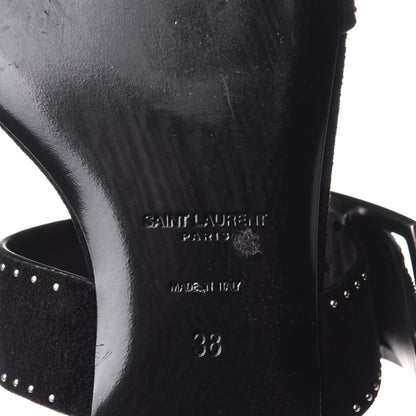 Saint Laurent Suede Otterproof Nikel Pallidio Sandals 38 Black 8 of 11