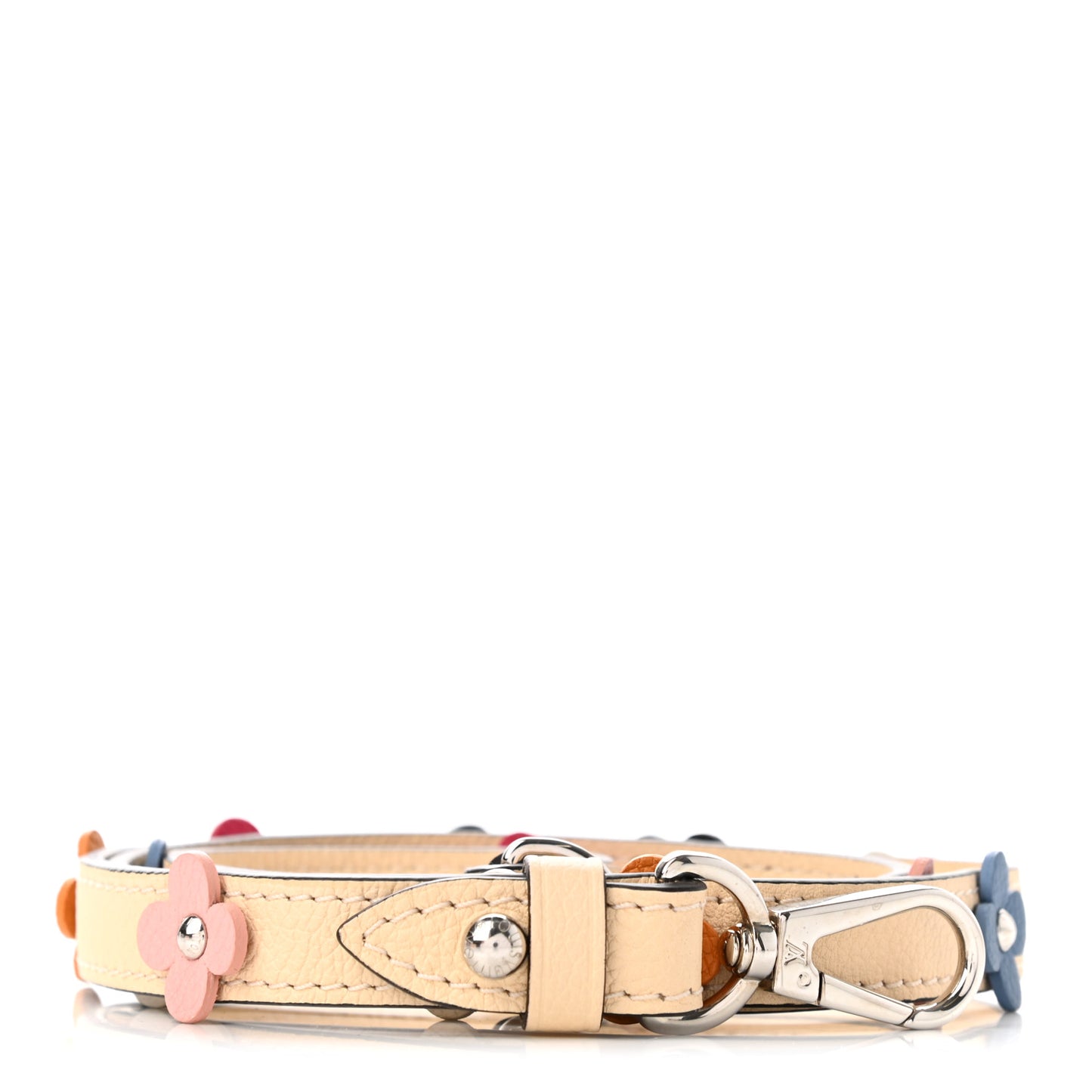 Calfskin Flowers Strap Creme