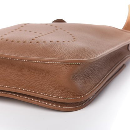 Hermes Taurillon Clemence Evelyne III PM Gold 10 of 11