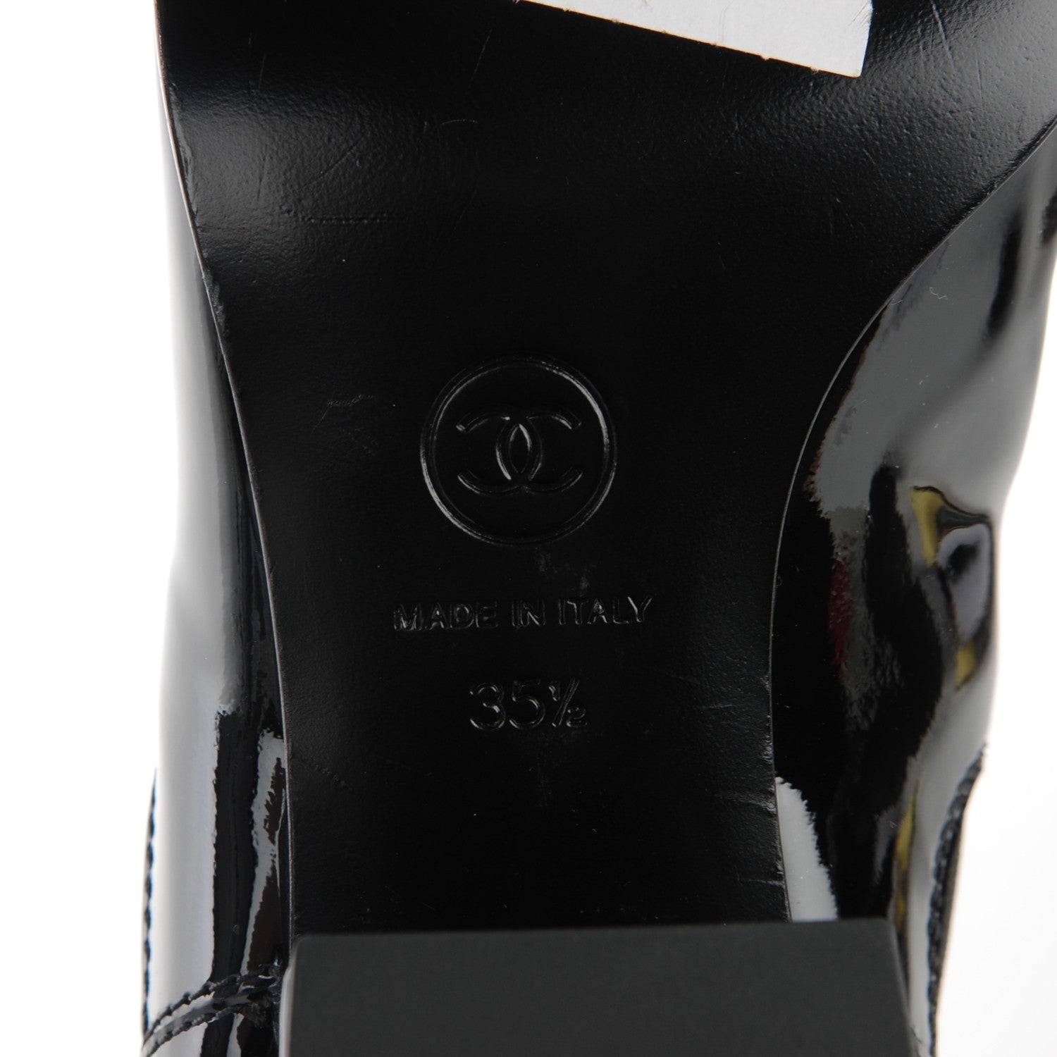 Chanel Patent Calfskin CC Boots 35.5 Black 6 of 8