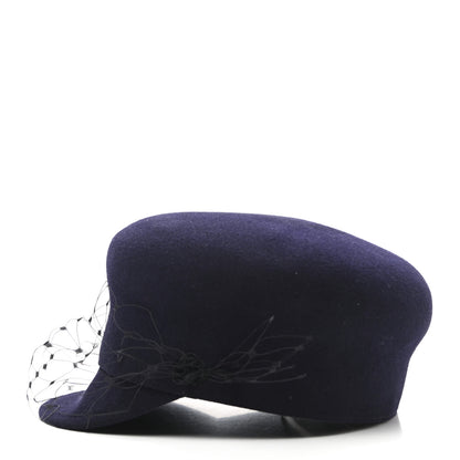 Christian Dior Cotton Canvas Arty Cap with Veil 58 Black 4 of 8