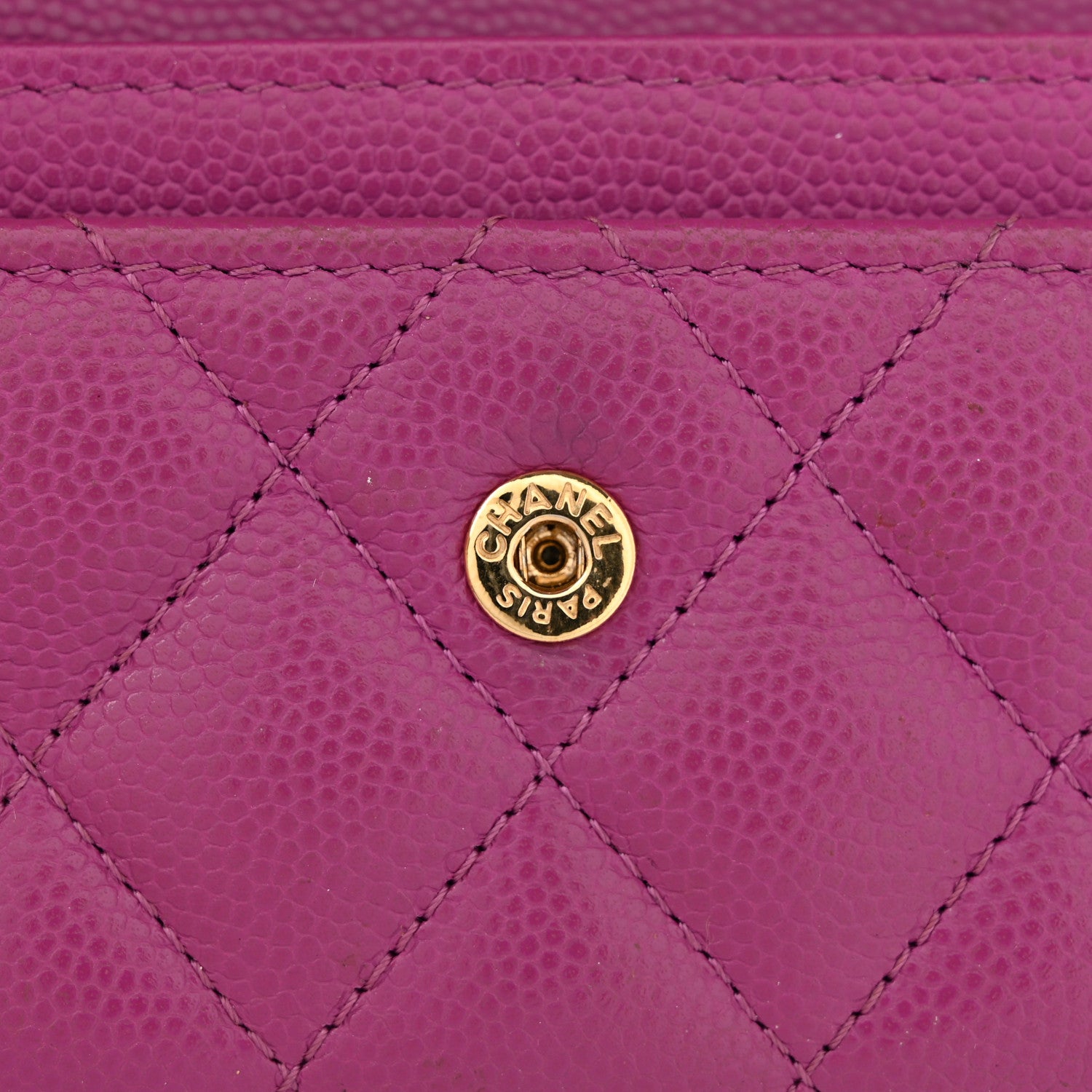 Chanel Caviar Quilted Textured CC Flap Card Holder Purple 9 of 10