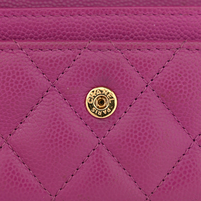 Chanel Caviar Quilted Textured CC Flap Card Holder Purple 9 of 10