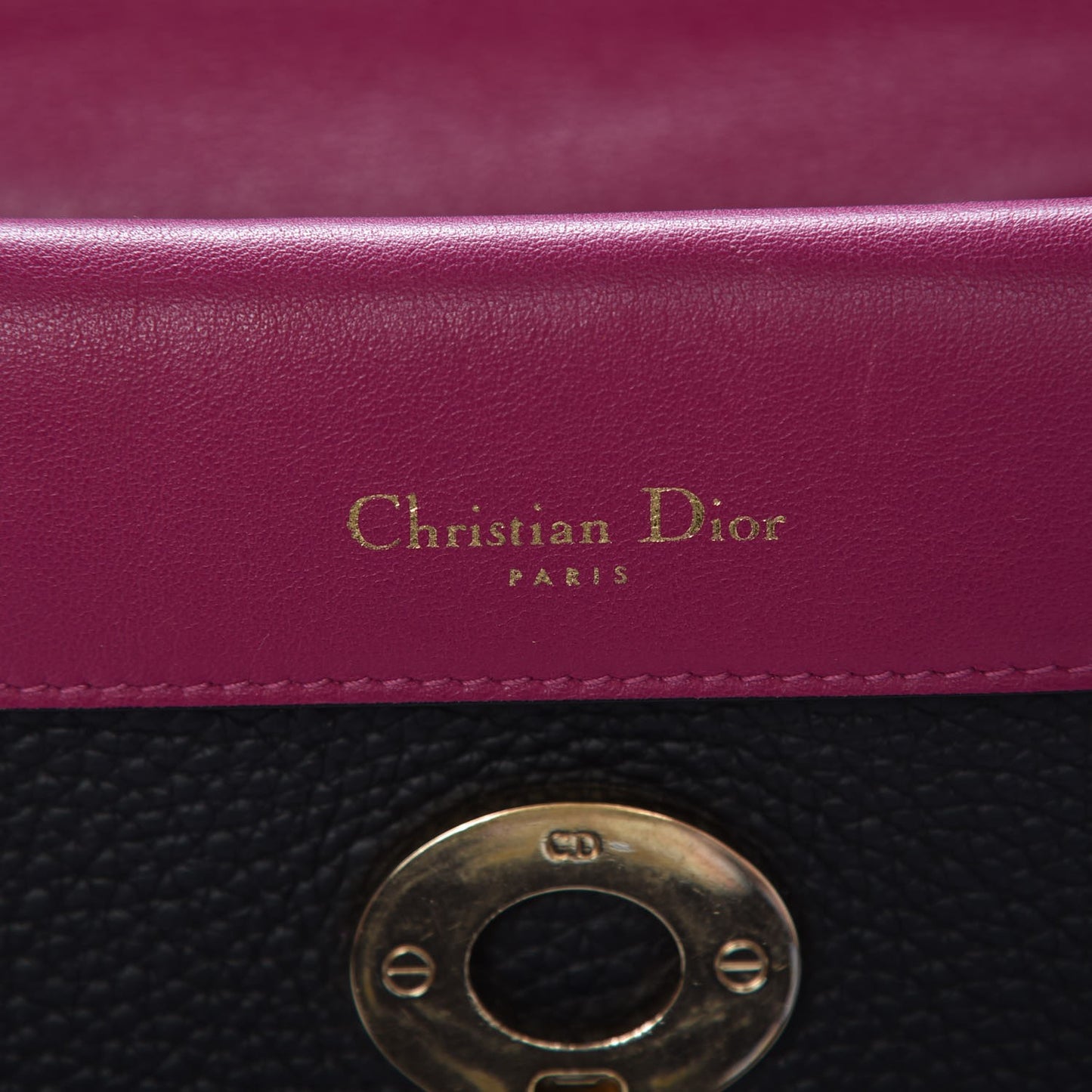 Bullcalf Mini Be Dior Flap Black Fraise
