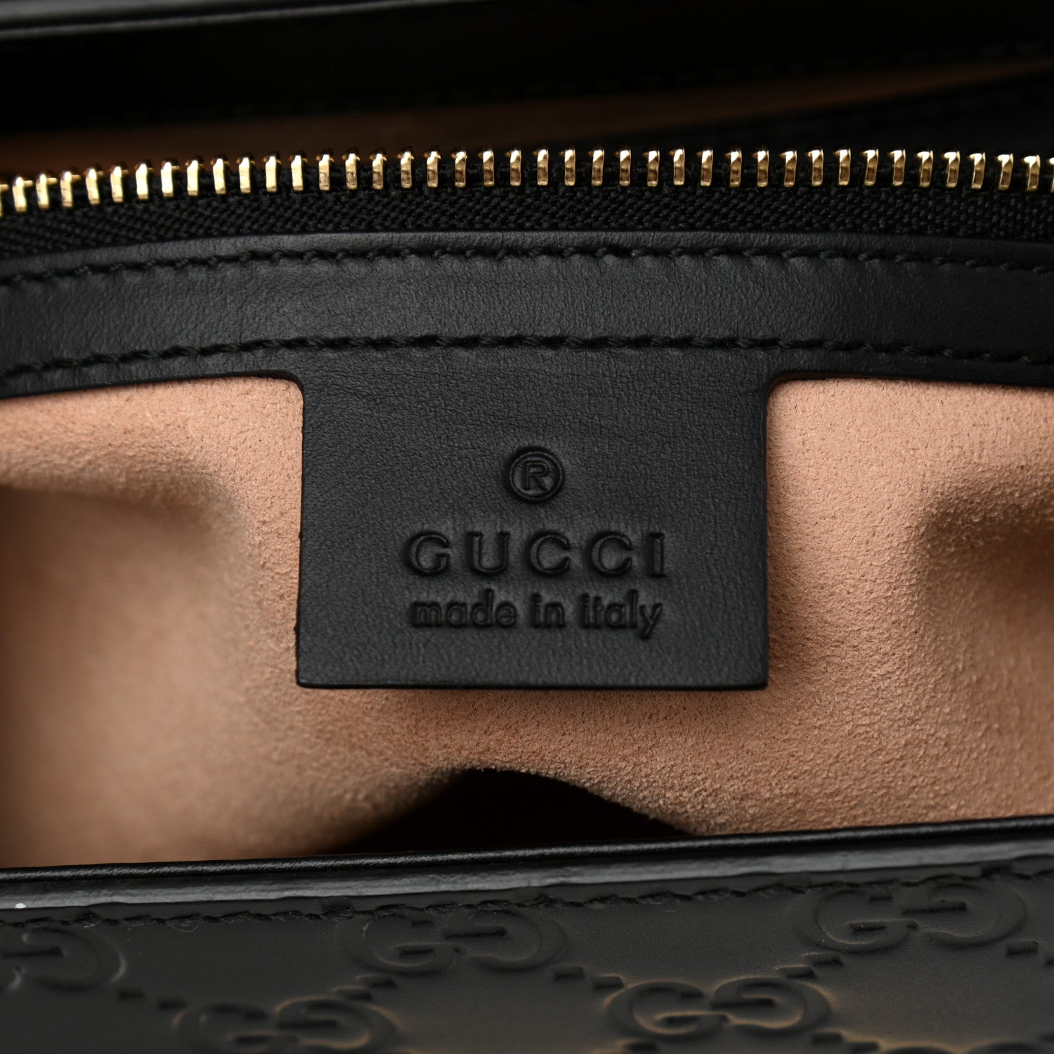 Gucci Guccissima Signature Small Padlock Top Handle Bag Black 7 of 9