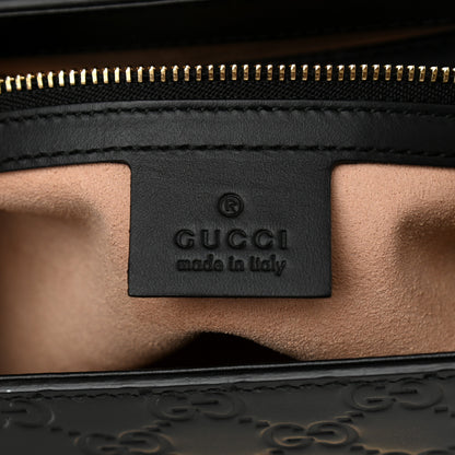 Gucci Guccissima Signature Small Padlock Top Handle Bag Black 7 of 9