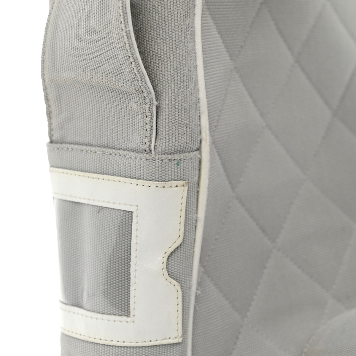 Canvas Quilted Sport Shoulder Bag Grey White