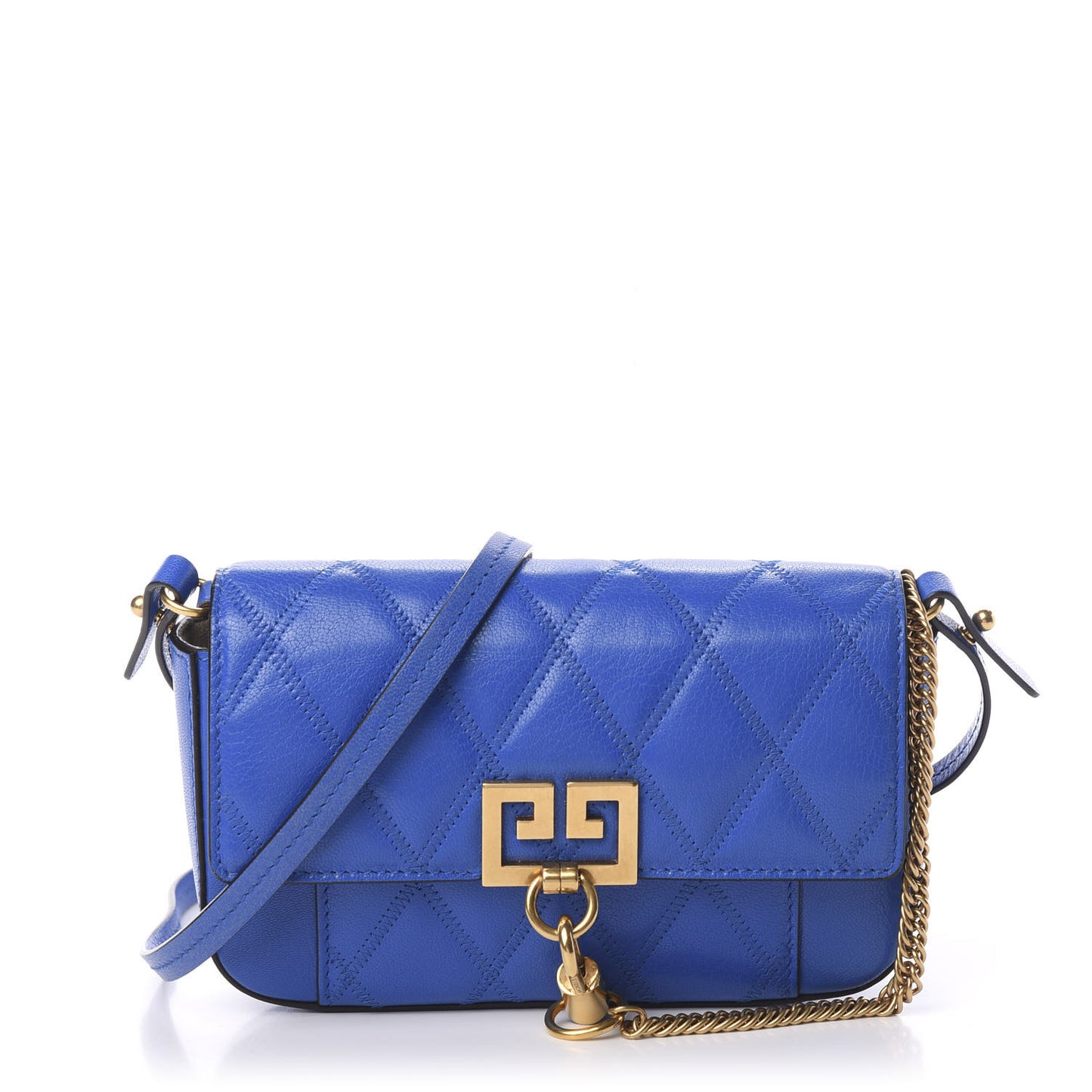 Goatskin Quilted GV3 Mini Pocket Convertible Bag Blue