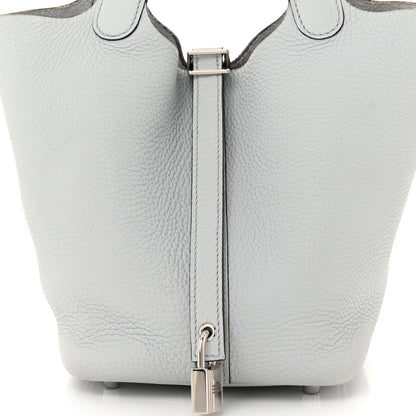 Hermes Taurillon Clemence Picotin Lock 18 PM Bleu Pale 8 of 11