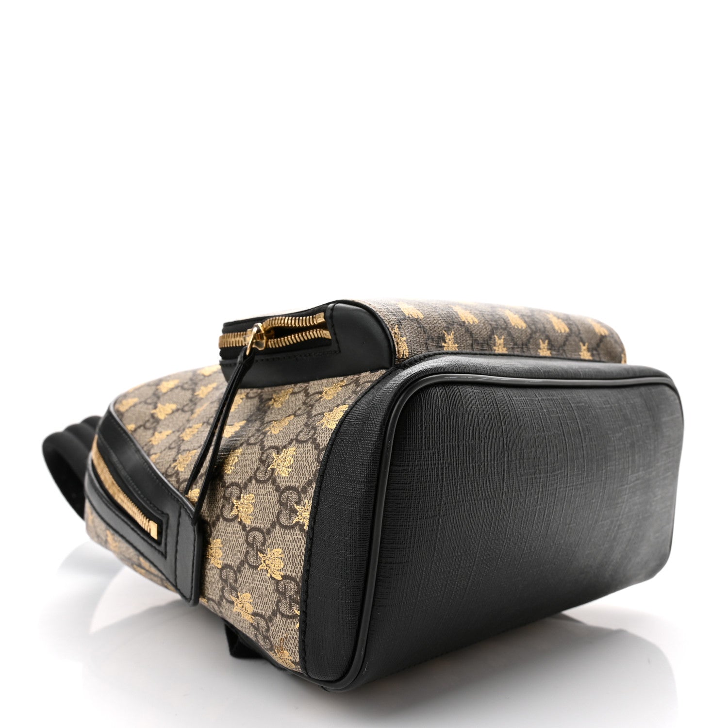 Gucci GG Supreme Monogram Bees Print Small Day Backpack Beige Oro Black 4 of 10