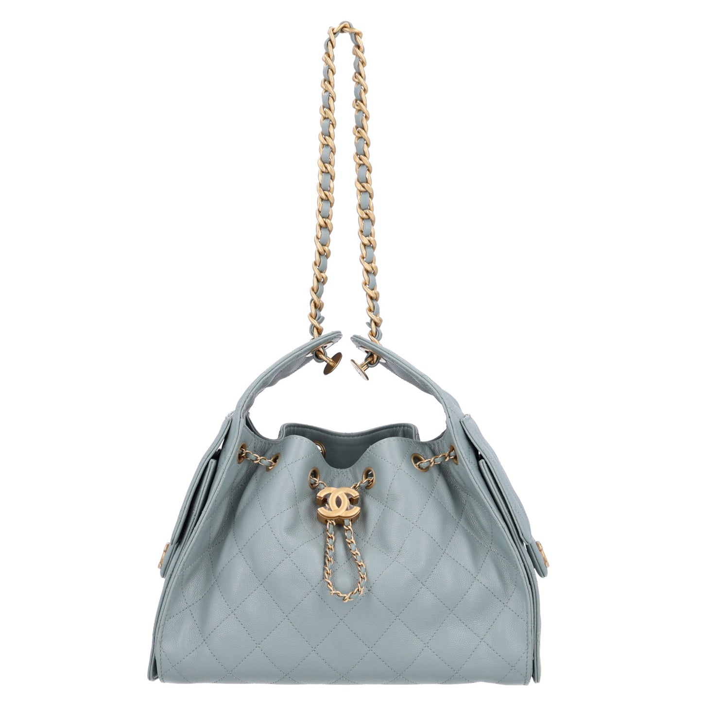 Caviar Quilted Small Chanel 25 Handbag Light Green