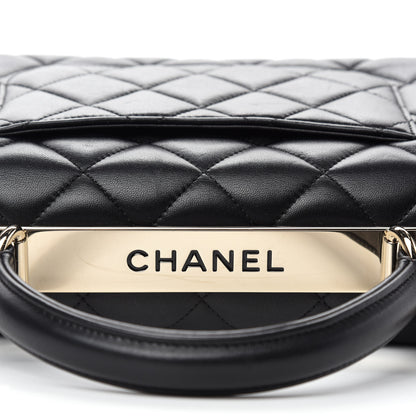 Chanel Lambskin Quilted Small Trendy CC Dual Handle Flap Bag Black 8 of 14