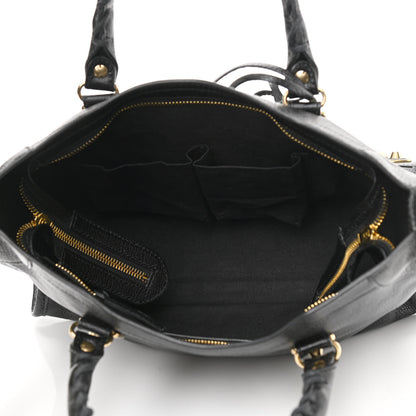 Balenciaga Chevre Gold Metallic Edge Hardware S City Black 5 of 9