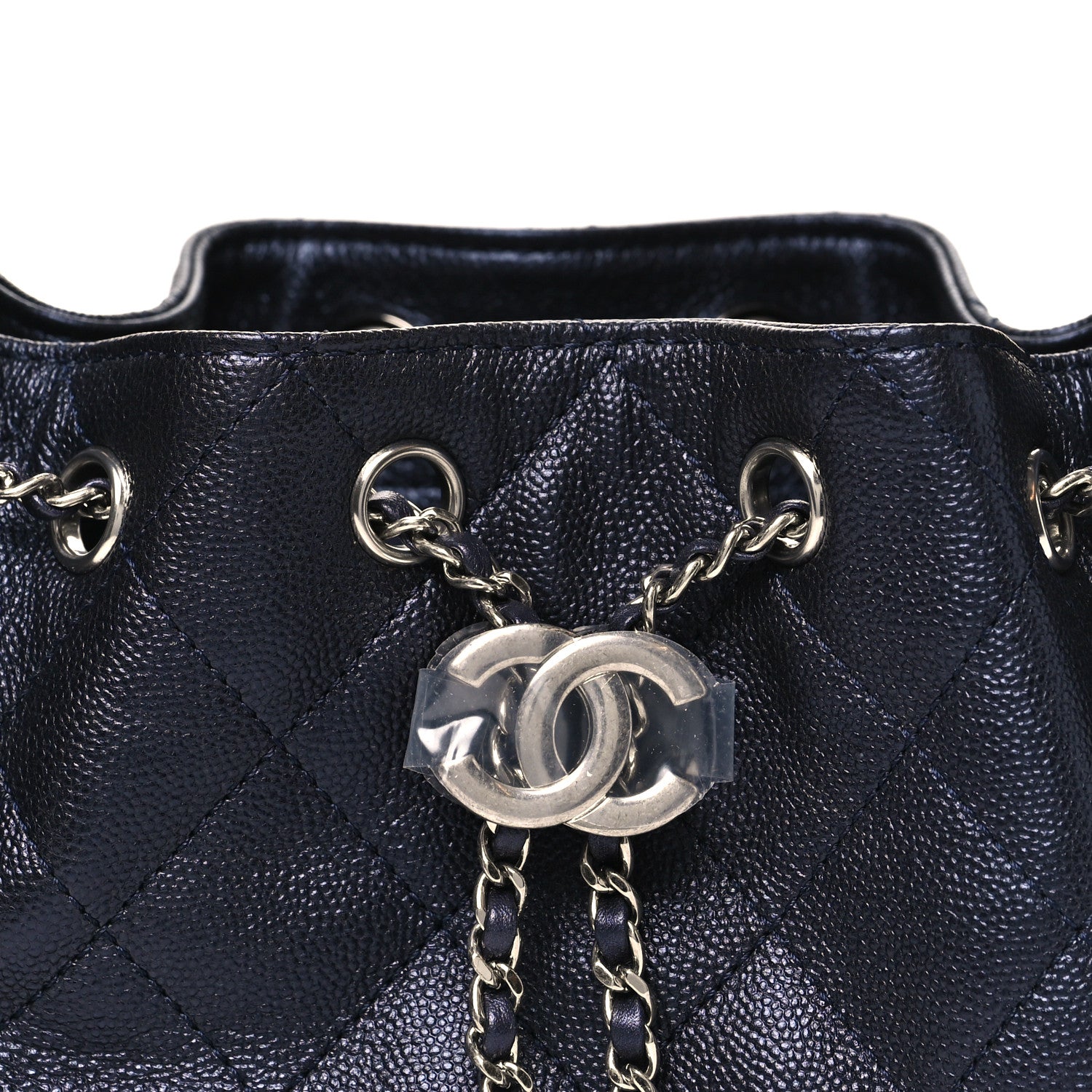 Chanel Metallic Caviar Quilted Mini Chanel 25 Handbag Dark Blue 8 of 11