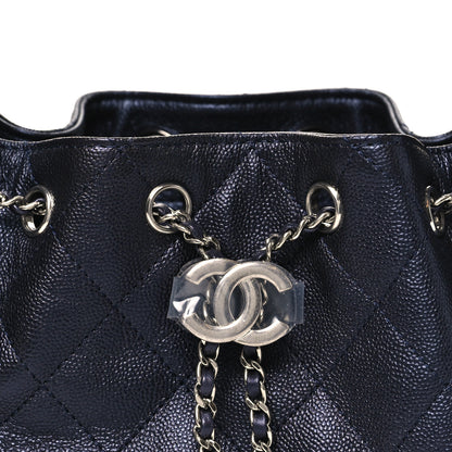 Chanel Metallic Caviar Quilted Mini Chanel 25 Handbag Dark Blue 8 of 11