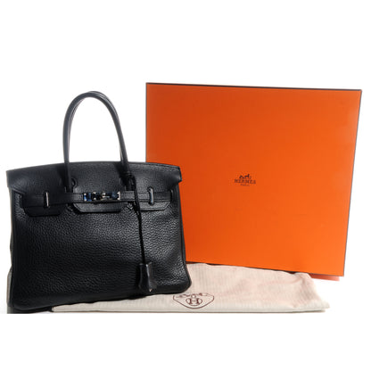 Hermes Taurillon Clemence Birkin 25 Black 5 of 8