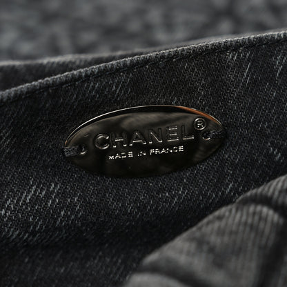 Chanel Denim Quilted Denimpression Flap Grey Black 5 of 9