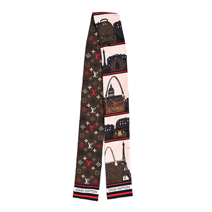 Louis Vuitton Silk Monogram Skyline Bandeau Marron 2 of 4